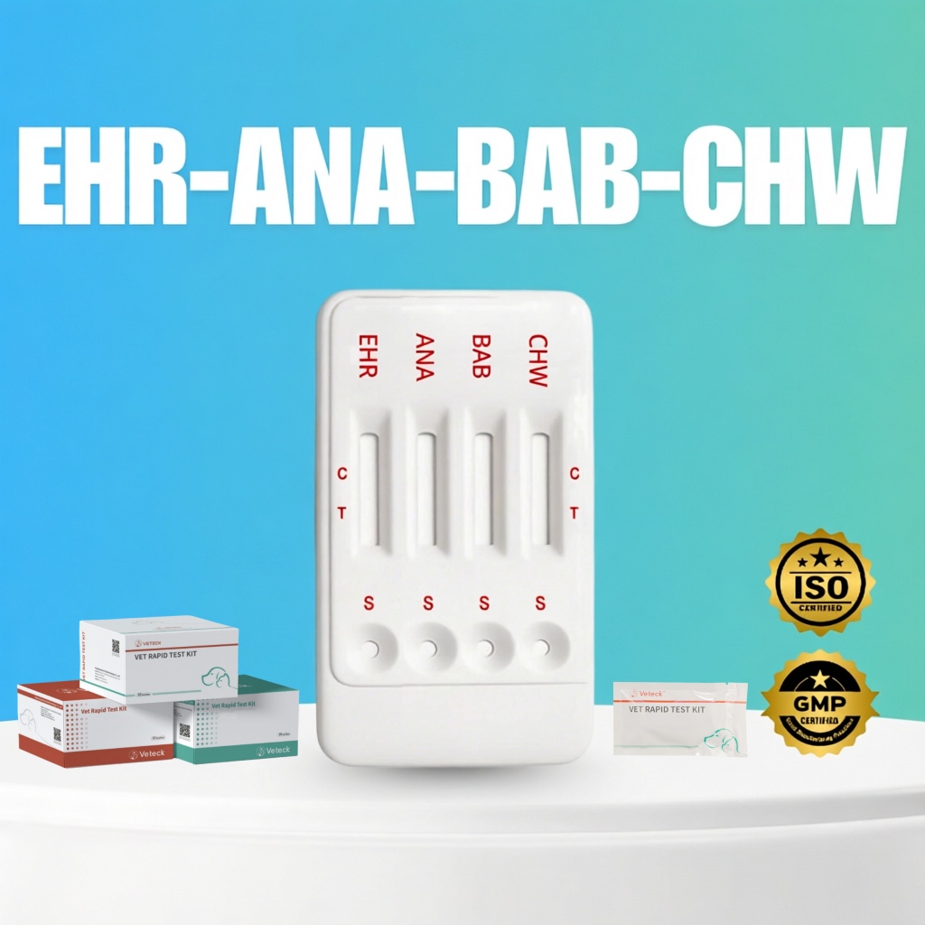 Canine Ehrlichia-Anaplasma-Babesia-Heartworm Combo Rapid Test Kit